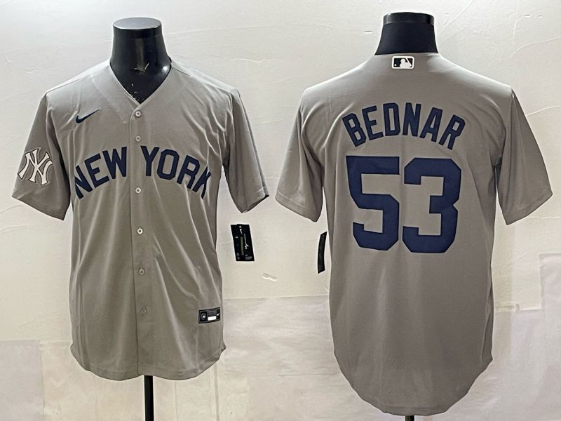 Men New York Yankees #53 Bednar Grey Game Nike MLB 2025 Jersey 02->new york yankees->MLB Jersey
